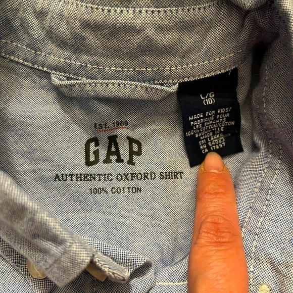 GAP boys long sleeve Oxford cotton shirt size 10 - Picture 4 of 5